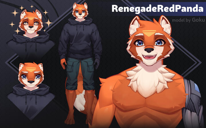 Live2d RenegadeRedPanda Reference Sheet